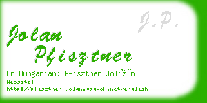 jolan pfisztner business card